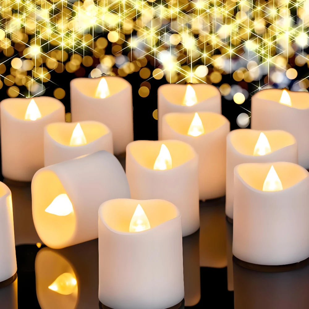 Flameless LED Votive Candles Set 100+Hour Lasting Electric Candles