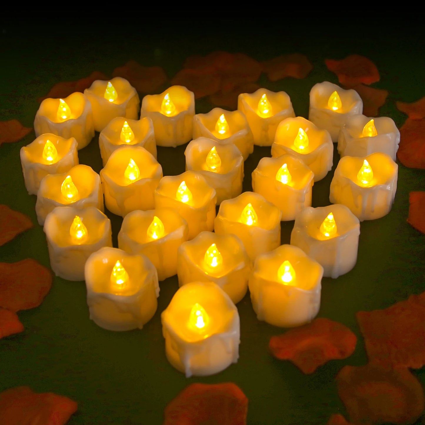 12/24Pcs Remote Flameless Votive Candles Flickering LED Tealights