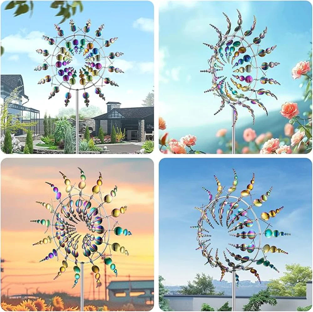 1pc-3D Metal Outdoor Windmill Spinners Wind Catchers