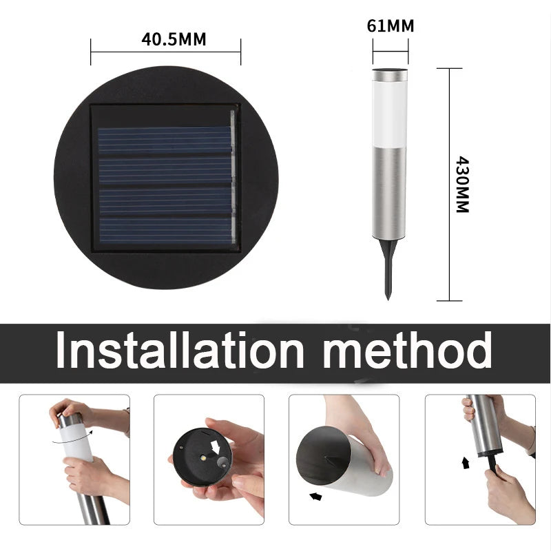 Solar Garden Pathway Lights Outdoor LED Lighting Ground Plug
