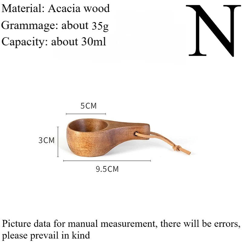 New200ml Outdoor Wood Cup Mug Coffee Milk Acacia-Wood