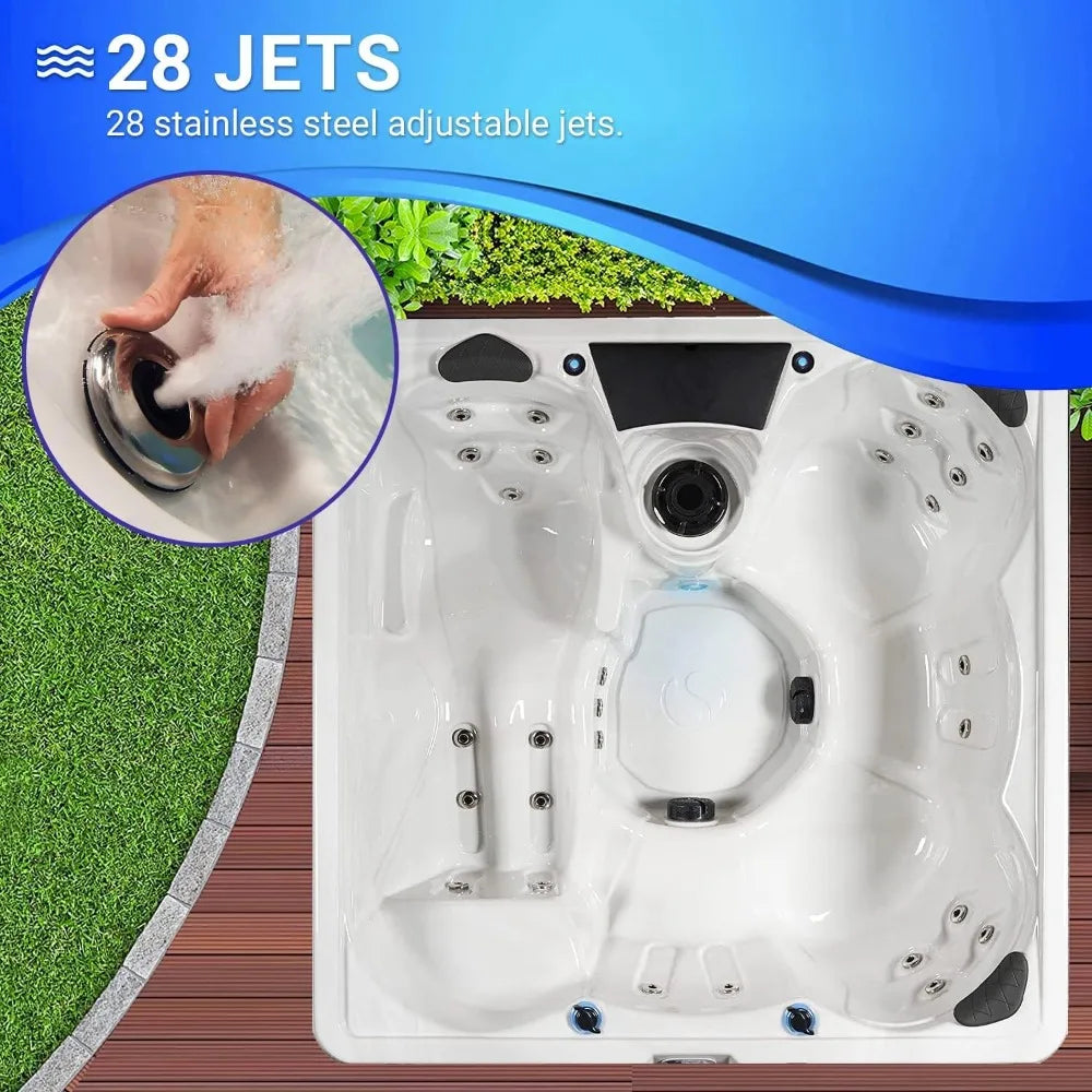 Essential outdoor hot tub, seats 5-6, seating