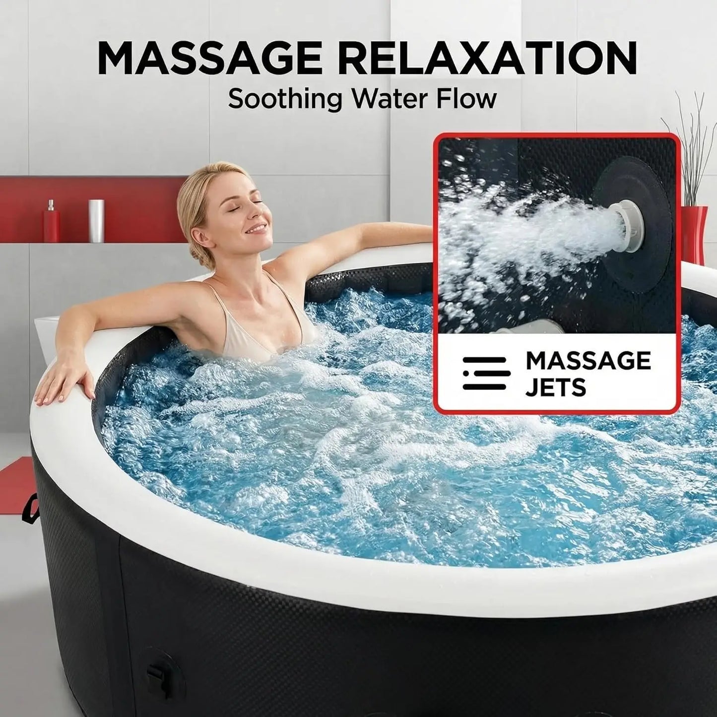 Inflatable Hot Tub Spa with 170 Jets 6 8 Person 82 5x28 Inch