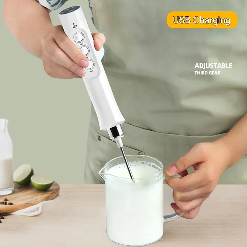 3 In 1 Wireless Handheld Electric Milk Mini Frother Maker