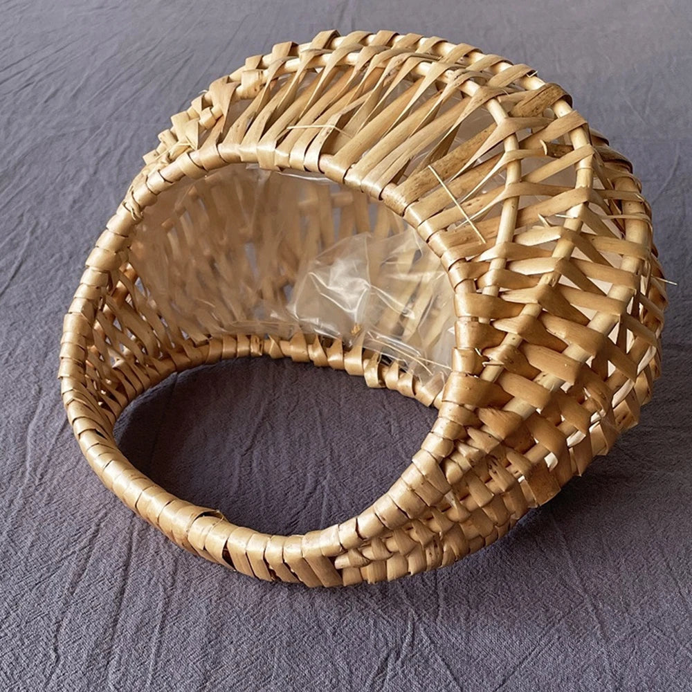 1pc/3pcs Willow Rattan Woven Wicker With Handle Basket