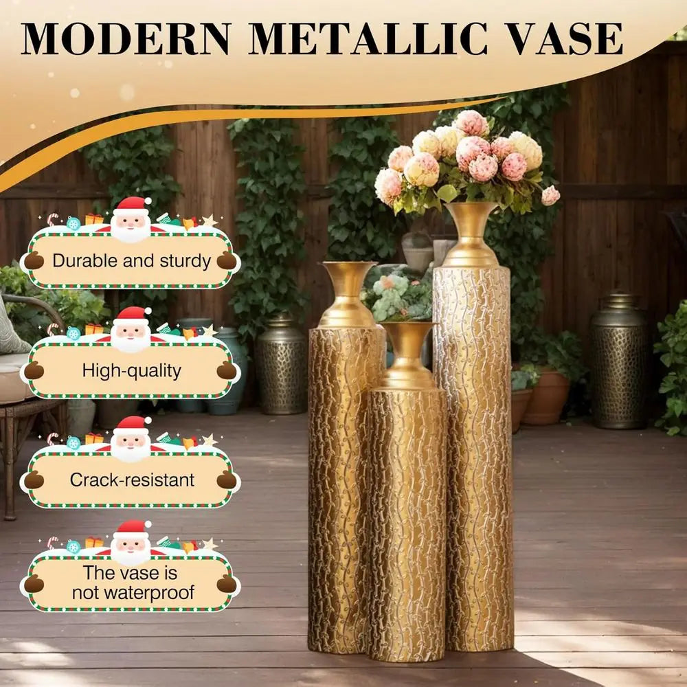 Vases Tall Set of 3 Extra Large Tall Metal Floor Vases