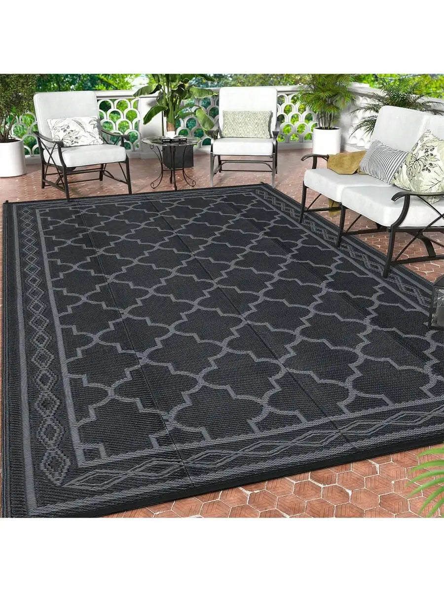 Outdoor Reversible Moroccan Rug Plastic Stain UV Resistant