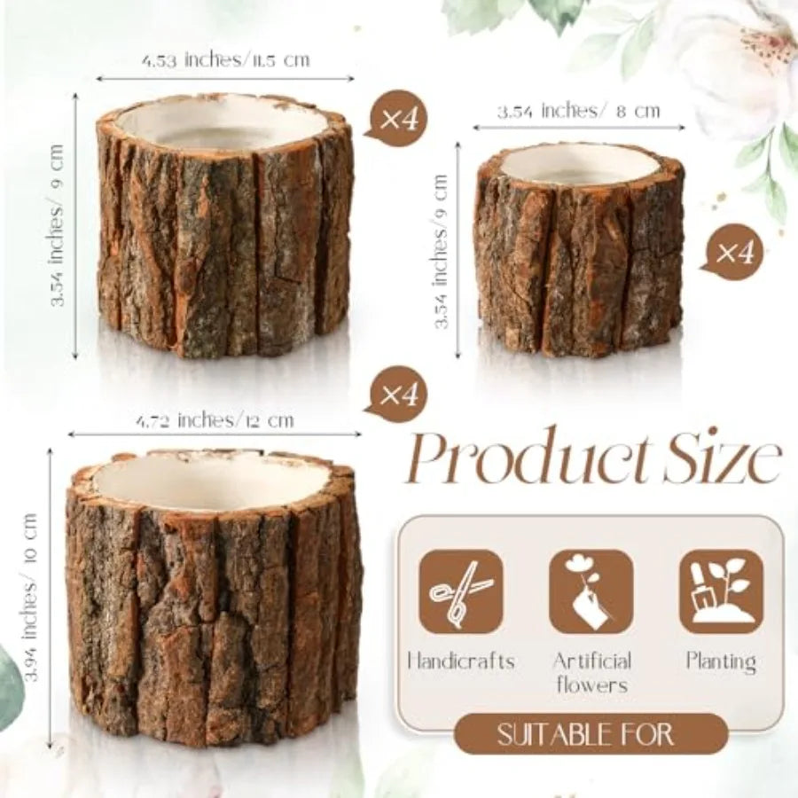2 Pcs Wooden Vase for Centerpieces