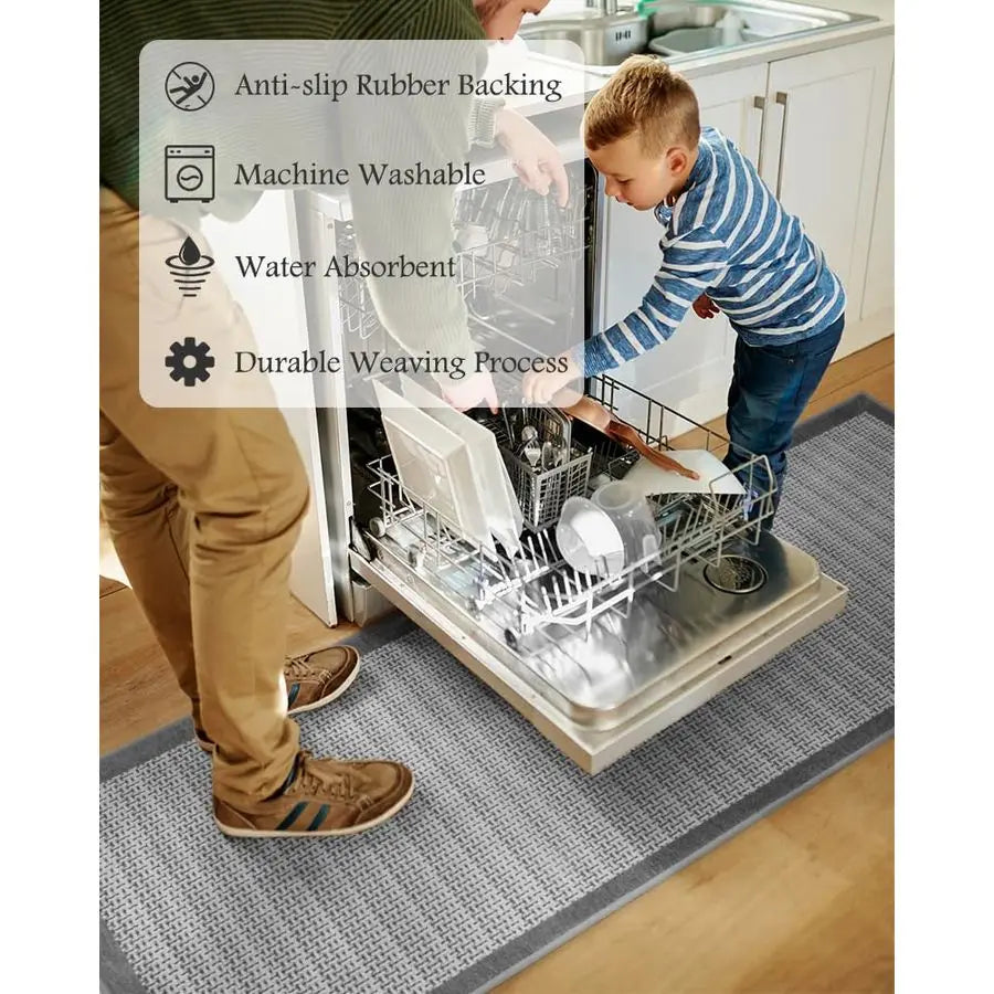 Non Slip Kitchen Rugs Sets of 2 Extra Large 2.5x6 20x32 Runner Rugs