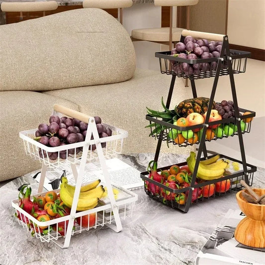 Kitchen vegetable rack countertop hand basket multi-layer