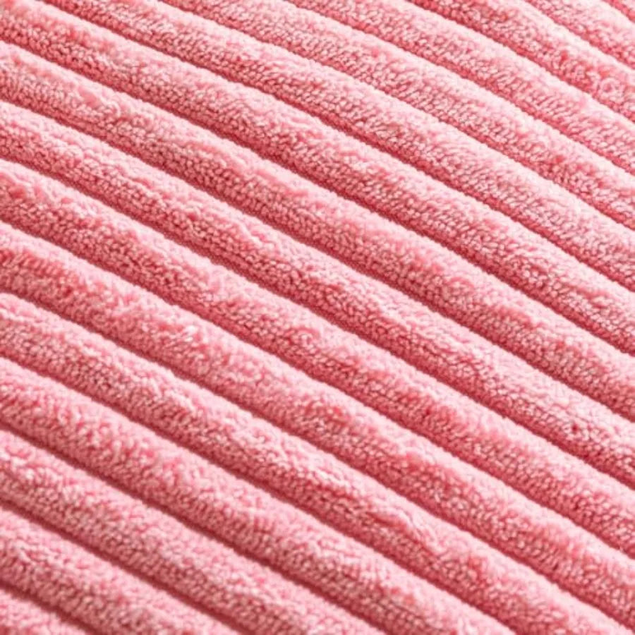 Round Stuffed Pouf Ottoman, Corduroy Poufs with Foam Chunk Filling,20 X 15 F