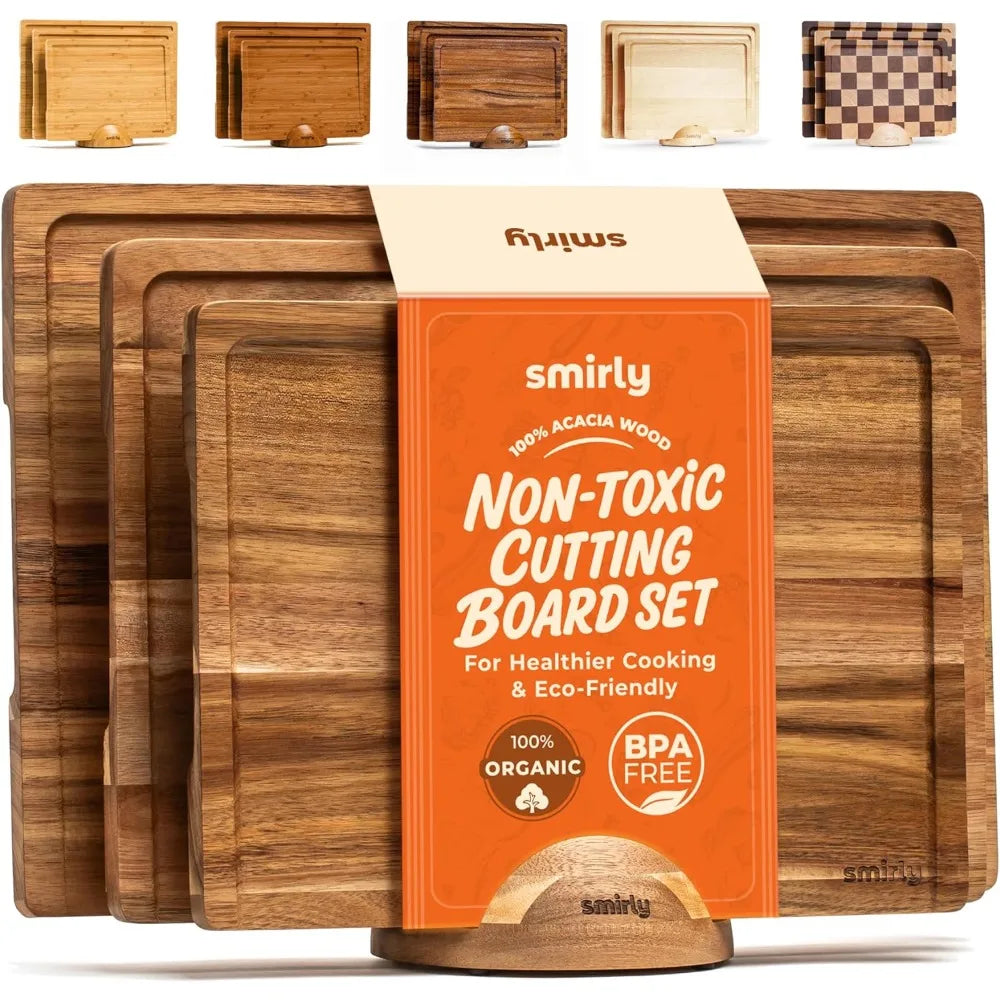 Wood Cutting Boards Bamboo Cutting Board Set, Charcuterie
