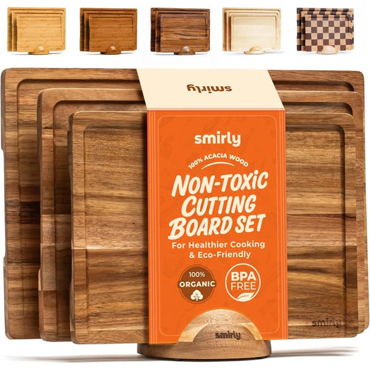 Wood Cutting Boards Bamboo Cutting Board Set, Charcuterie