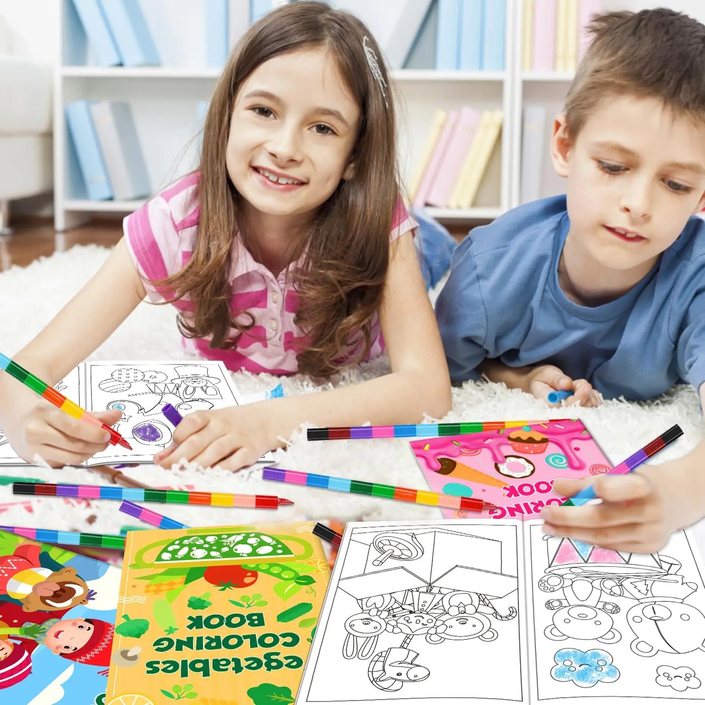 24Pack Small Coloring Books for Kids -24 Stacking Crayons
