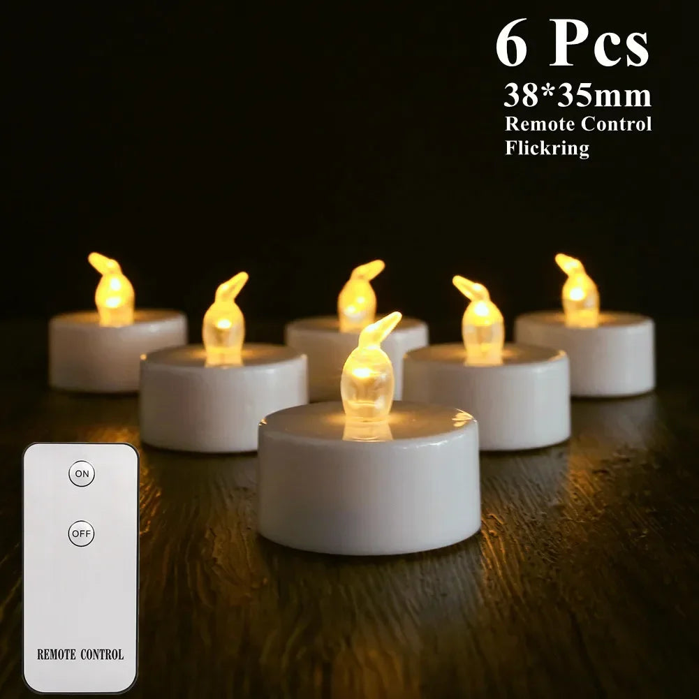 6/24Pcs Flameless LED Candles Tea Light - Battery Powered