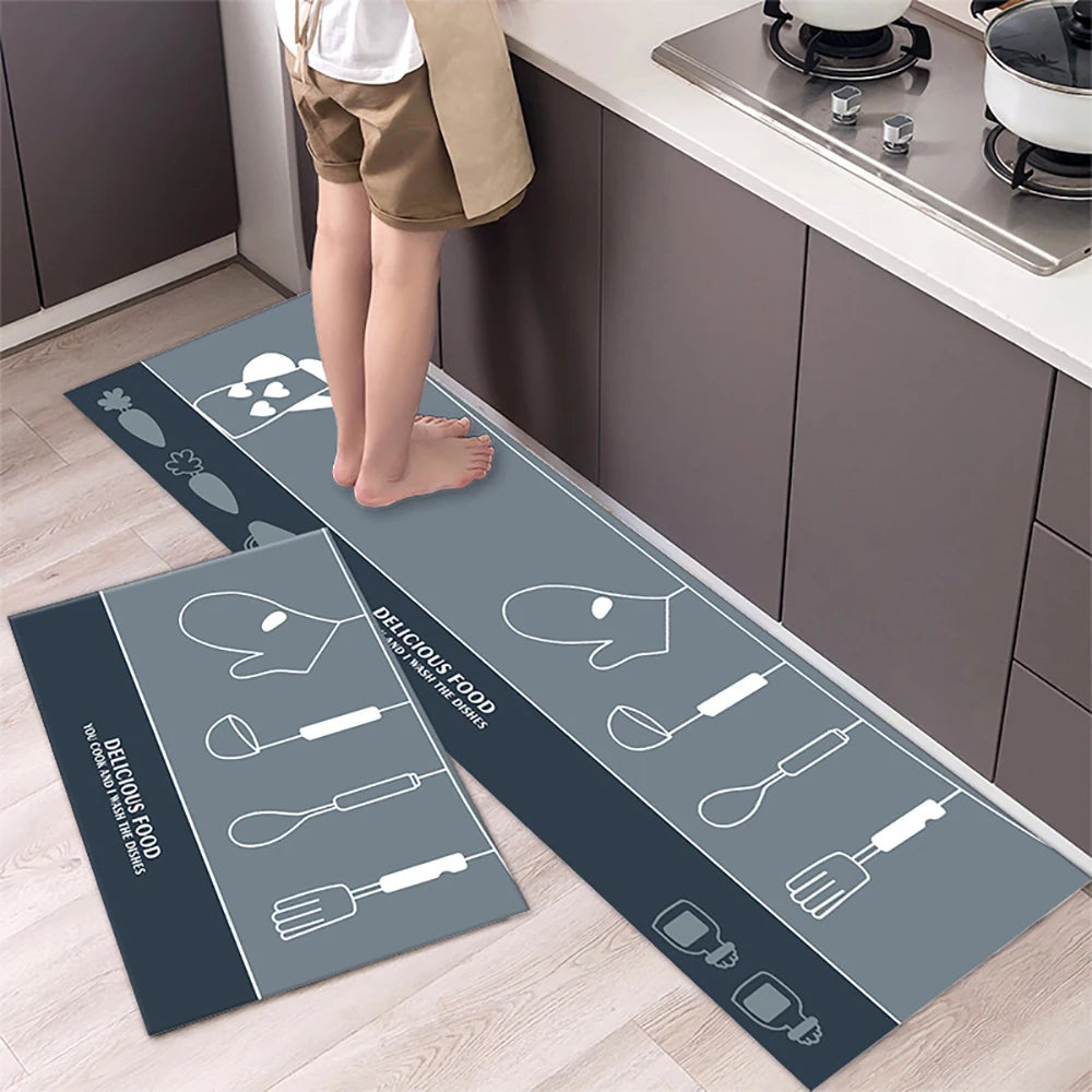 Non-slip Kitchen Mat Long Rugs Crystal Velvet Carpet