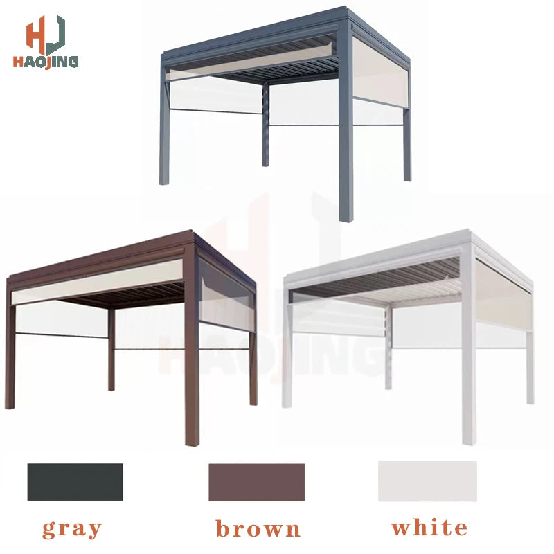 Outdoor Garden Gazebo 4x3 4x4 6x3 Metal Pergola Electric flip folding