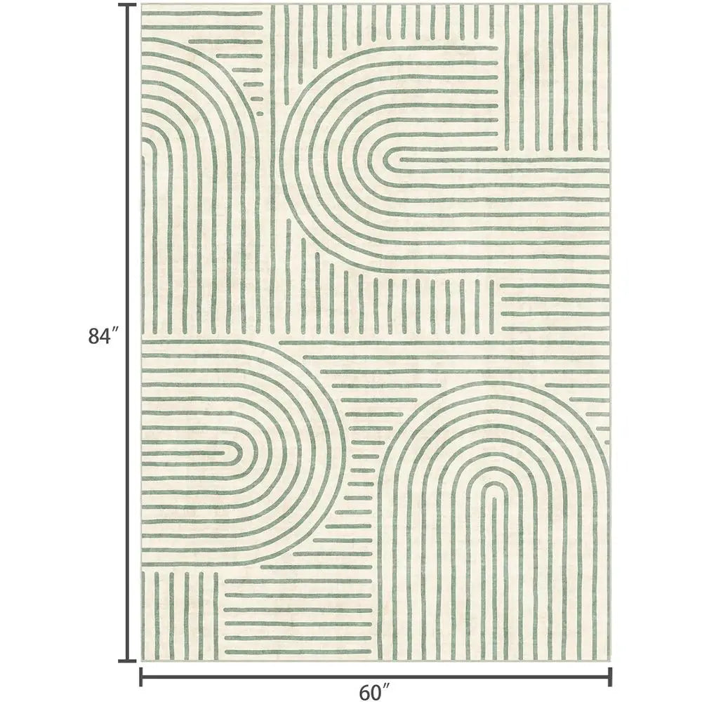 Sage Green Boho Chic 5x7 Area Rug, Ultra-Soft