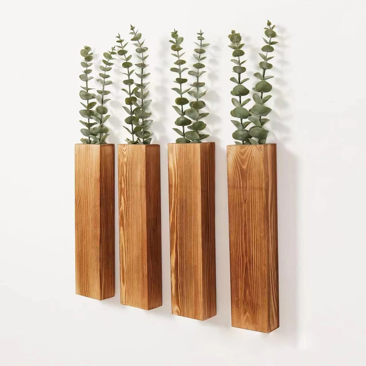 1pc Wall Planter Modern Solid Wood Vase