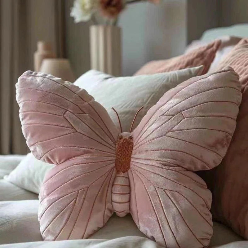 3D Butterfly Pillows Doll Pink Decorative Soft Pillow