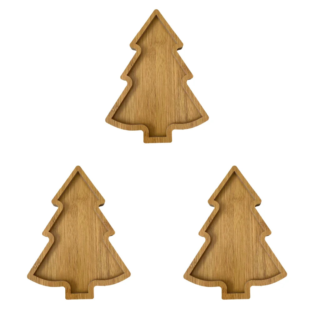 Wooden Snack Dish Wood Tray Christmas Tree