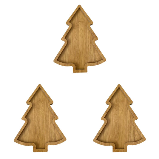 Wooden Snack Dish Wood Tray Christmas Tree