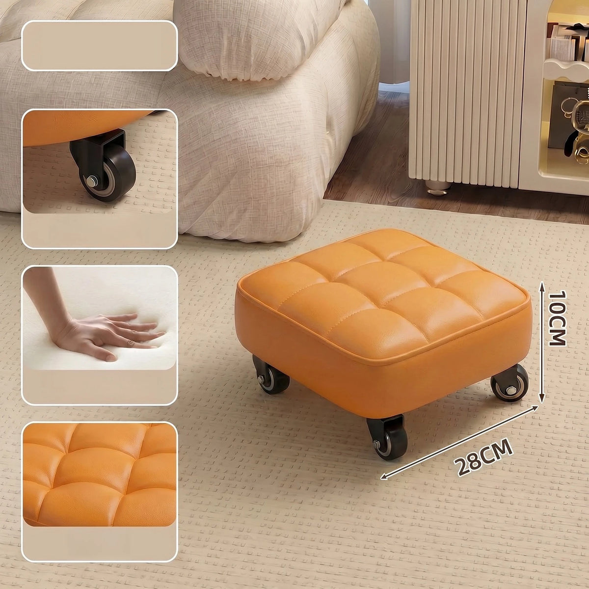 Household Wheeled Low Stools Chairs Wheeled Seam