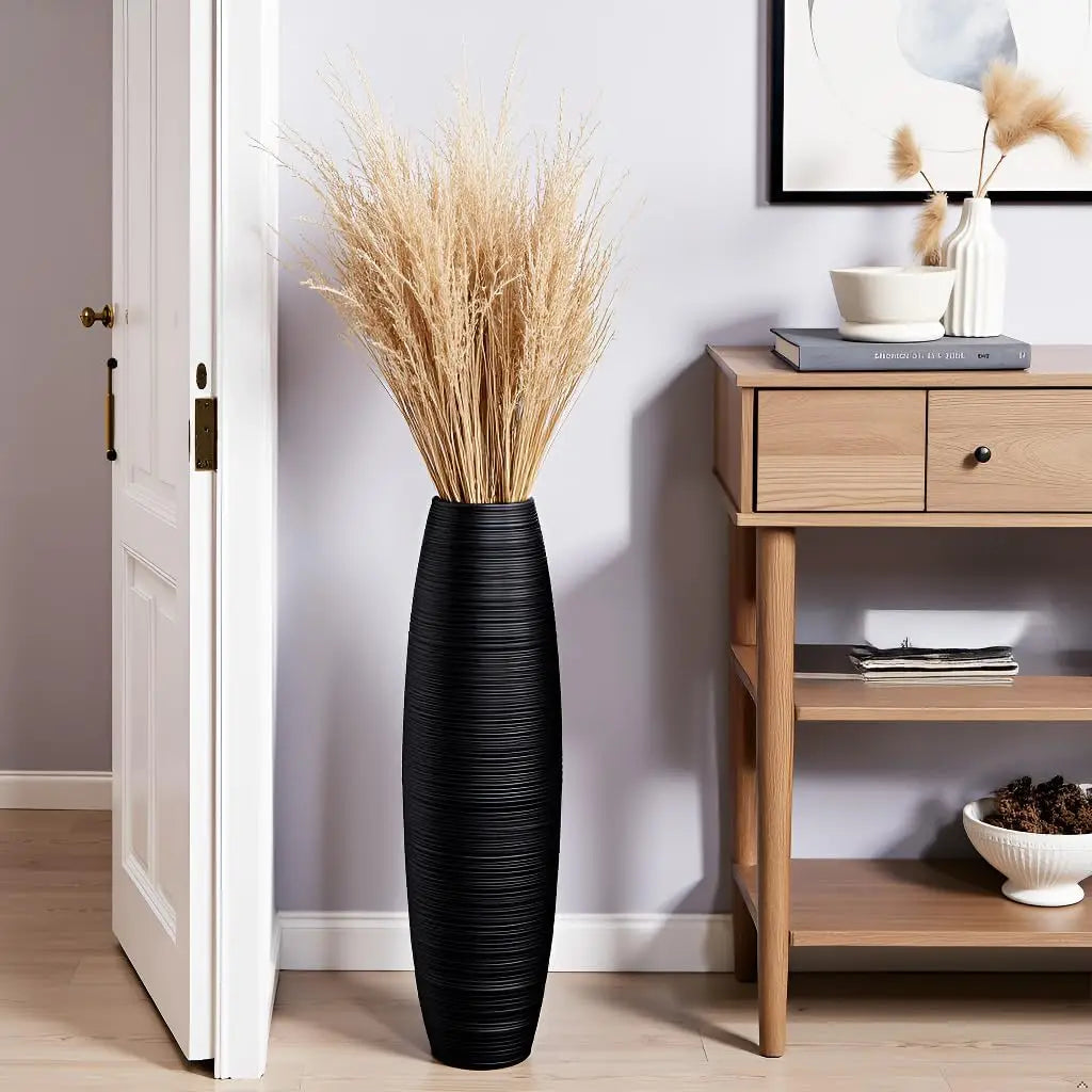 Tall Floor Vase 27.5 Inches, Sturdy Luxury Textured -Branches Dried Flowers