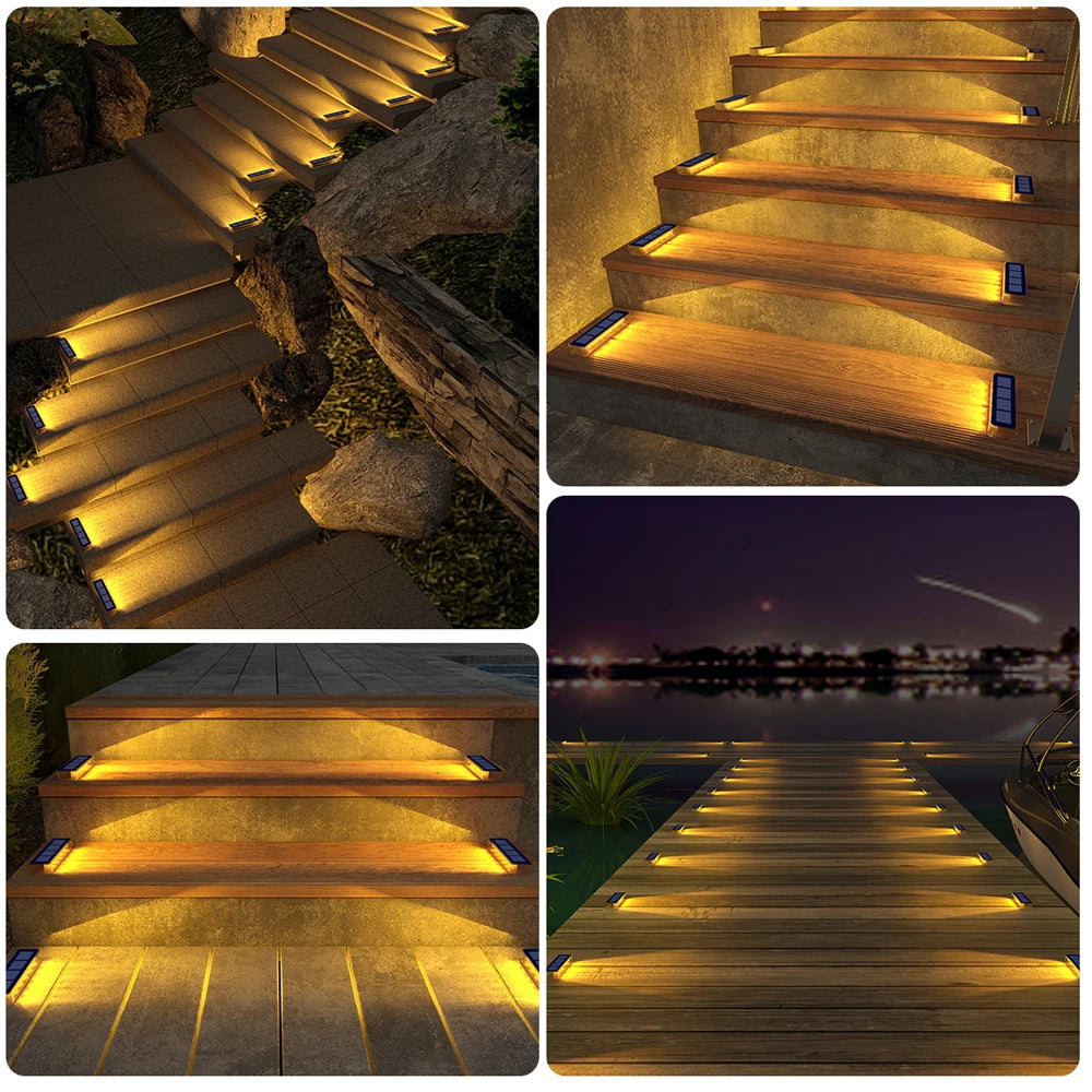 Solar LED Step Lamp Stair Lights Outdoor IP68 Waterproof