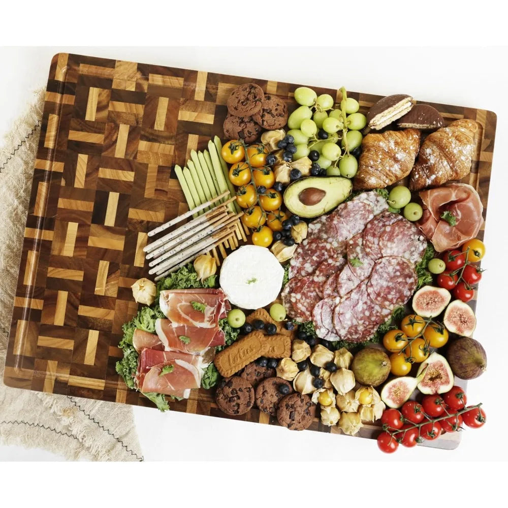 Cutting Board XXL Large  Acacia Wood Mixed With Oak - 24x18x1.5 Inch -