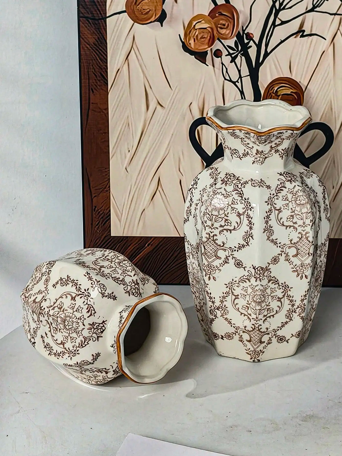 1pc New Blue And White Porcelain Ceramic Vase,Flower