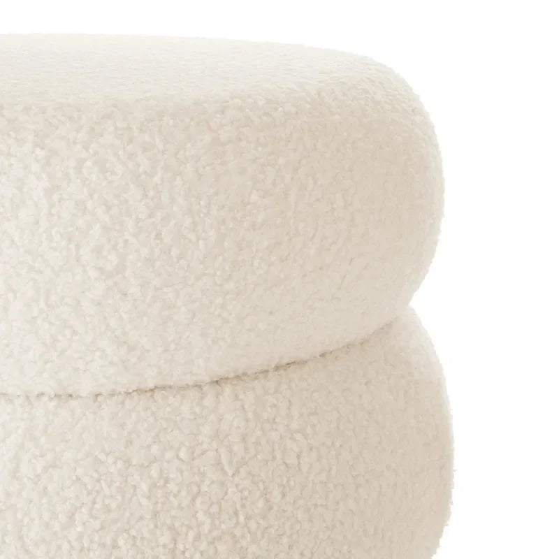 Boucle Cloud Storage Ottoman, Cream Color