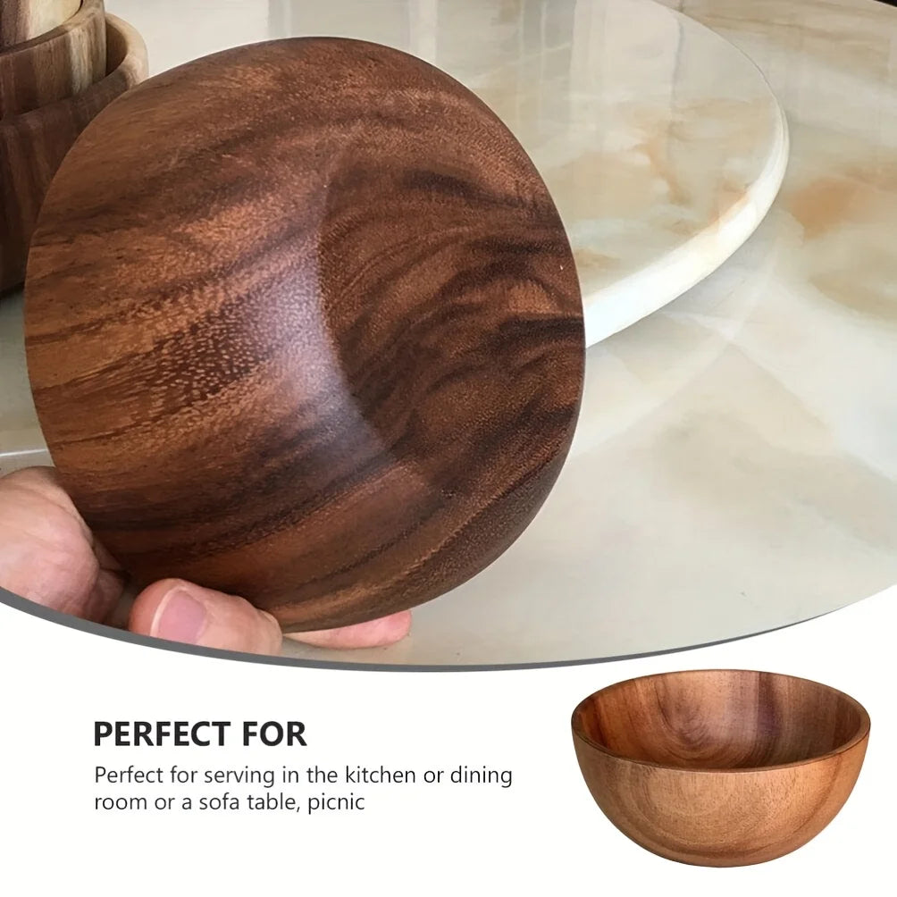 2 Pack Acacia Wooden Serving Bowls, 10*6cm