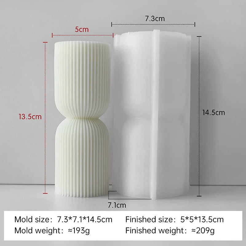 Striped Cylinder Aroma Candle Silicone Mold Soy Wax Candles Making Supplies