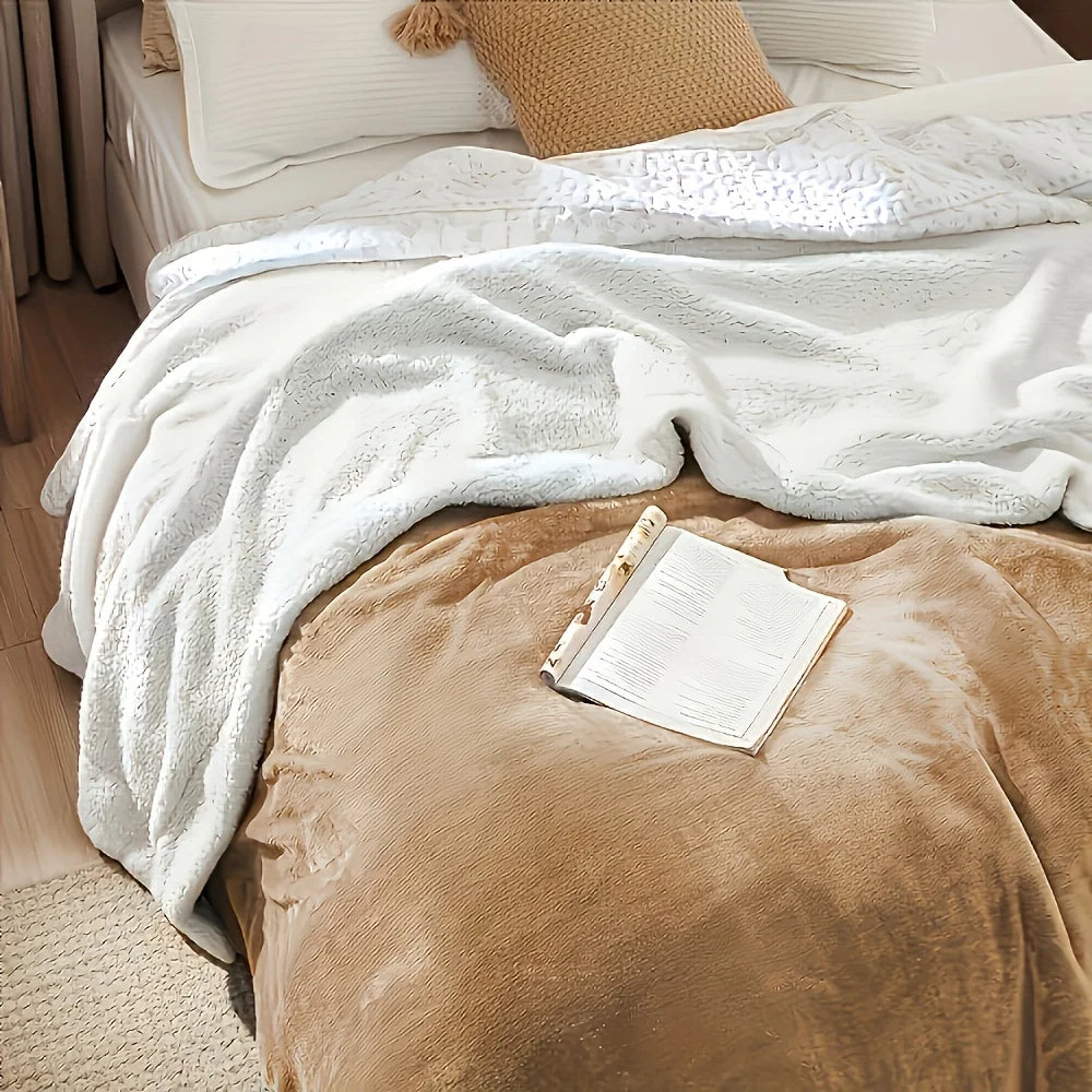 Sherpa Fleece Bed Blanket Twin Size Super Soft Fuzzy Plush Warm