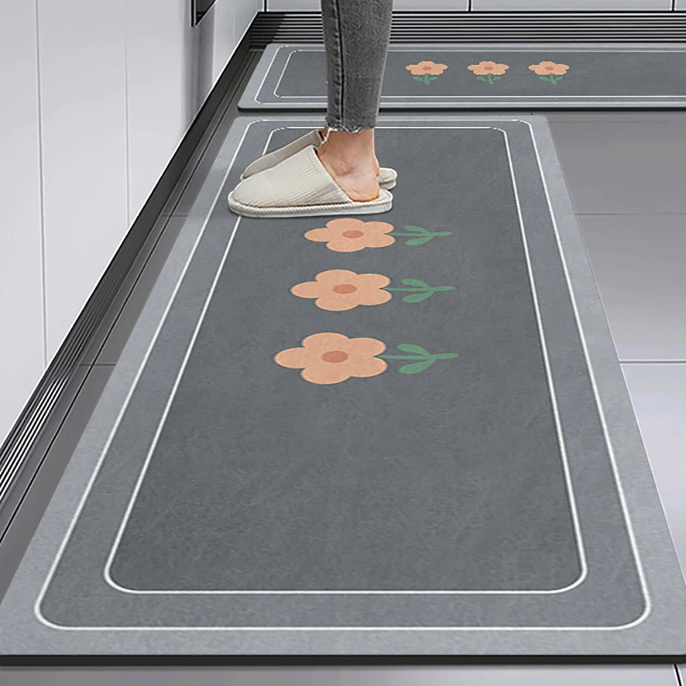 Non-slip Kitchen Mat Long Rugs Crystal Velvet Carpet
