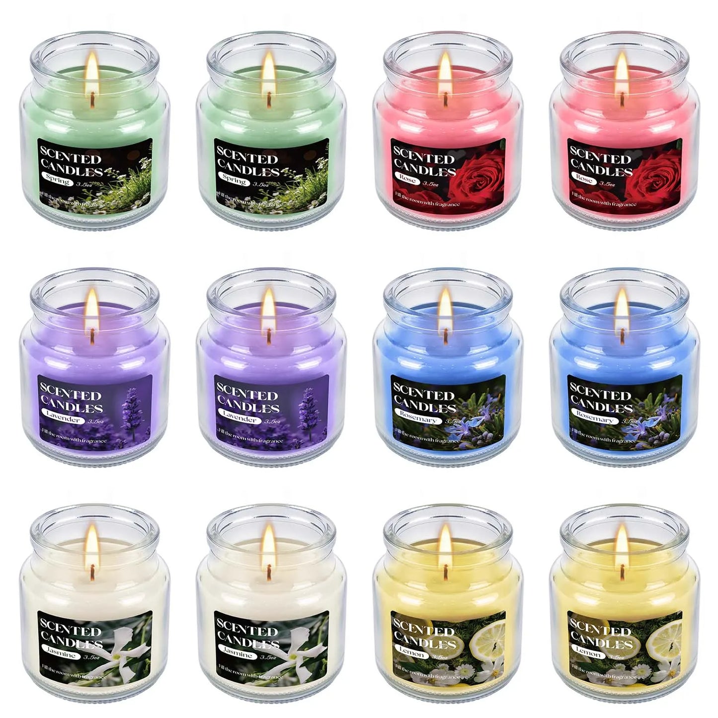 12 pieces of rotating bottle cap scented candles (small size), with 6 fragrance options