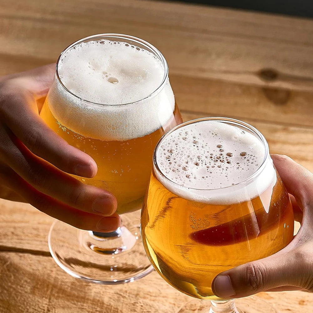 500ml Beer Glasses Classic Craft Goblet Glasses, Premium Tumbler Set, Pub, Unique Design Beer Glasses, Dishwasher Safe