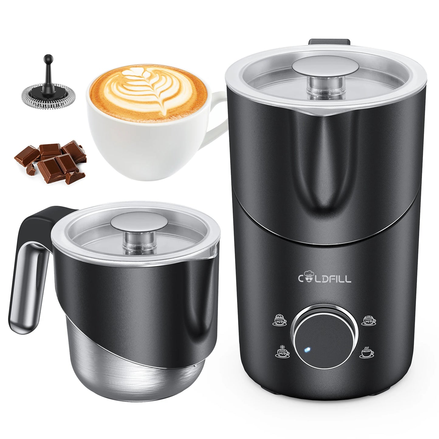 Milk Frother and Steamer, 8-in-1 Electric, 400ml