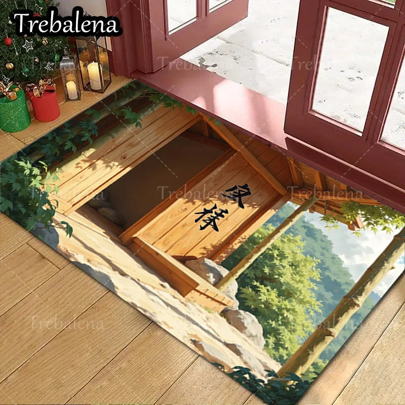 1pc Welcome Door Mat Indoor Outdoor Floor Garden View Rug