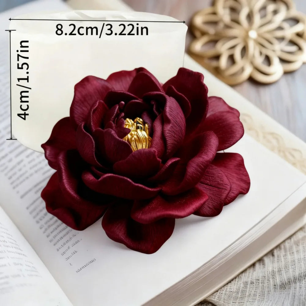 1 Piece 3D Elegant Rose Silicone Mold - Reusable Flexible Mold for Candles, Resin Art, Handmade Soap and Clay Making