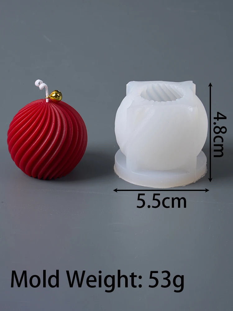3D Rotate Ball Silicone Candle Mold