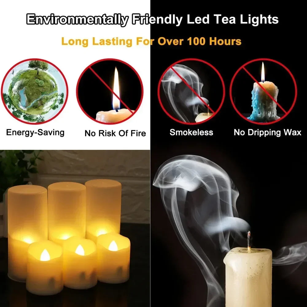 6Pcs/Set Rechargeable LED Candle Timer Remote