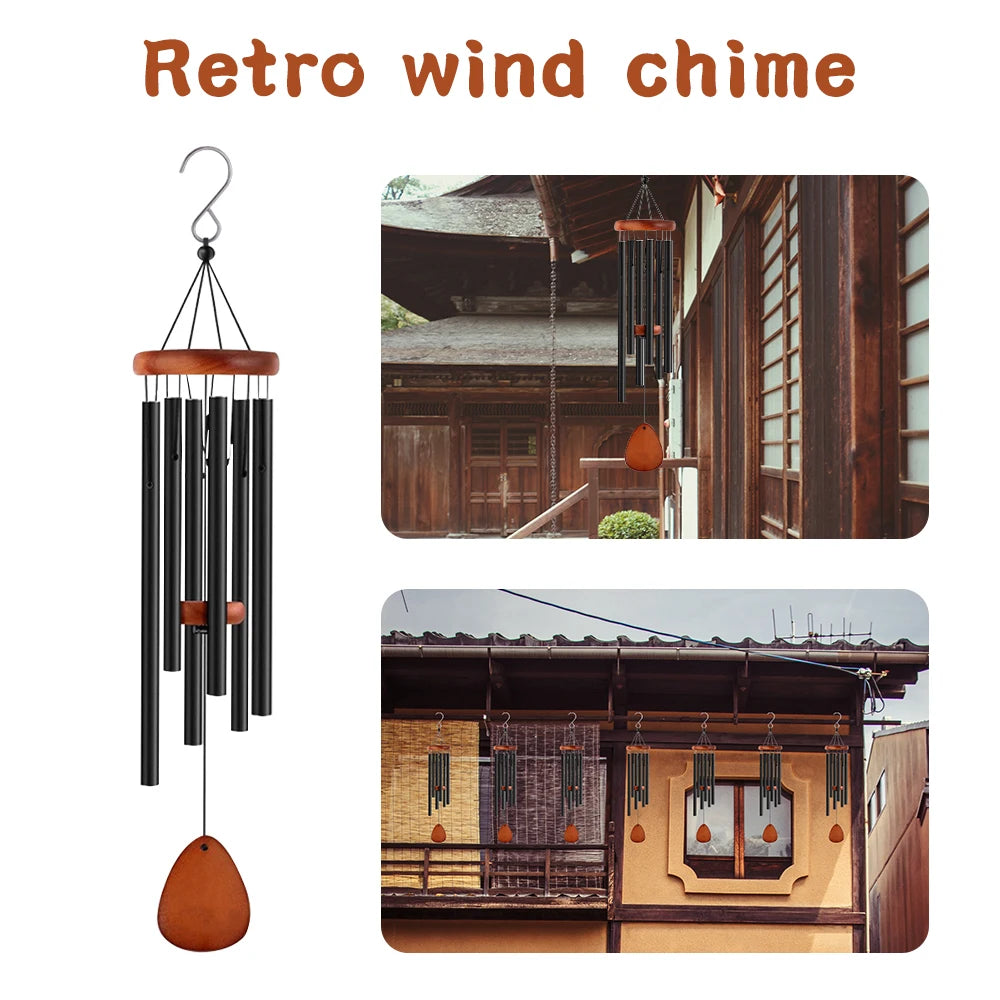 Vintage Wind Chimes  With 6 Aluminum Tubes