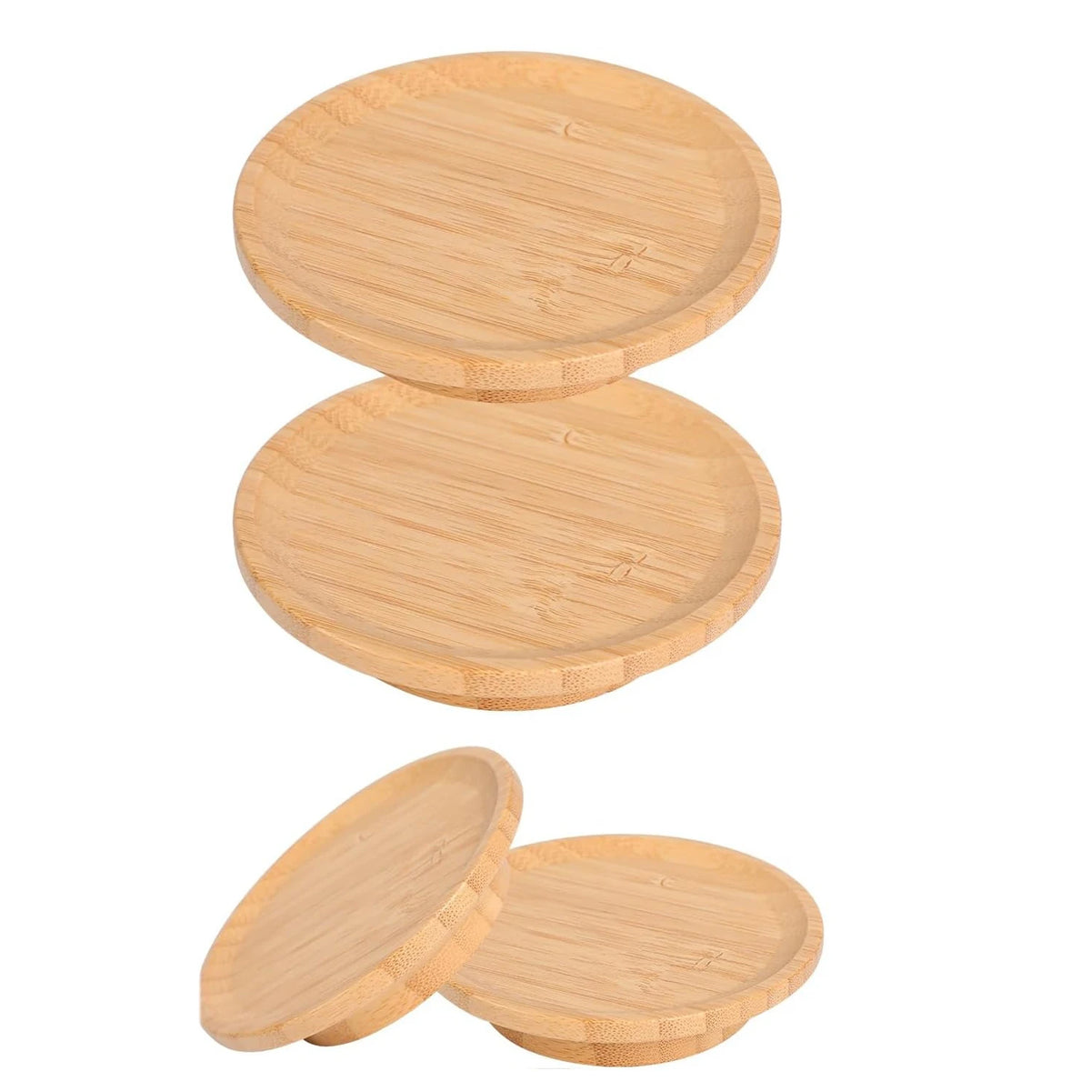 2 Pcs Bamboo Wine Glass Topper Coasters Plate, Charcuterie Board