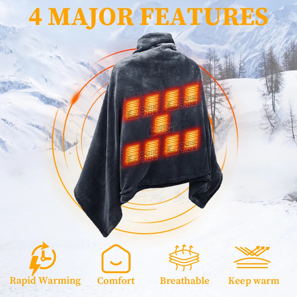 Winter Women Heated Shawl,with Smart Temp Control up to 45Celsius