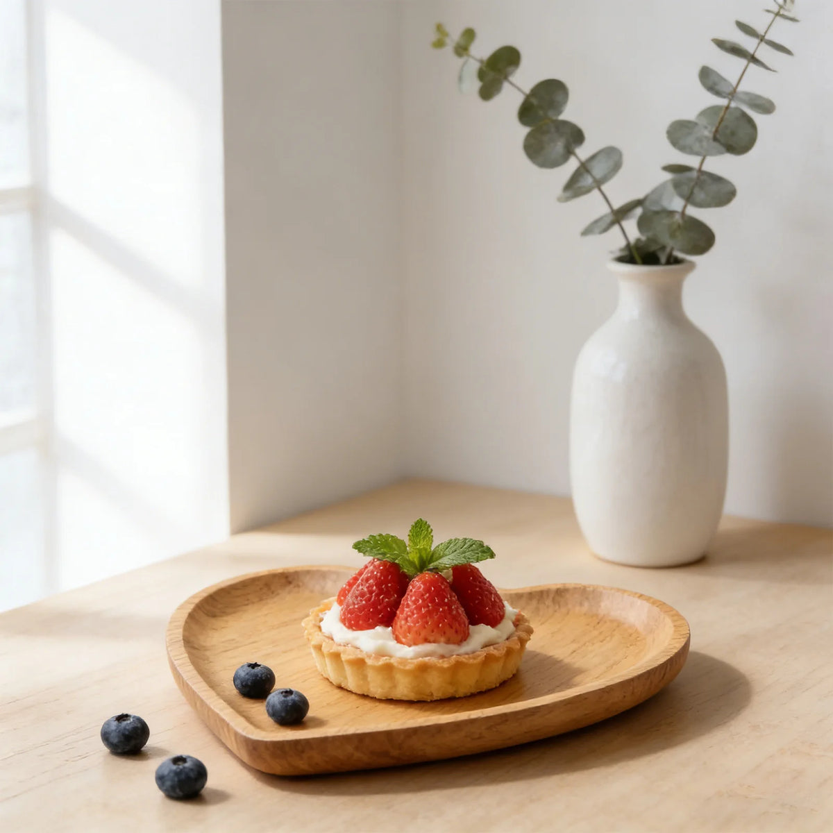 Wooden Heart-shaped Food Plates Snack Tray,  Charcuterie
