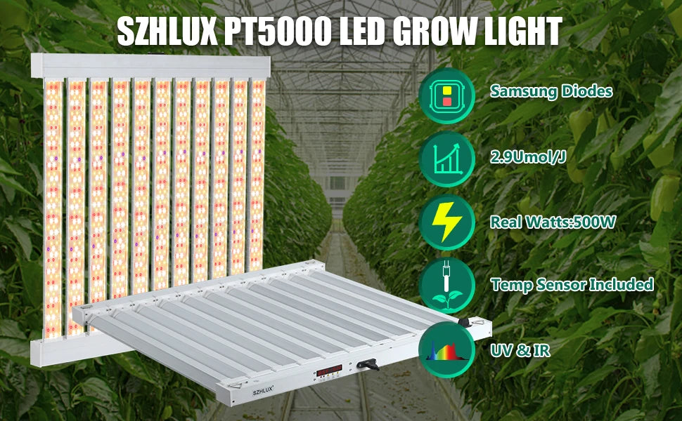 500W LED Grow Light 4x4/5x5ft  - Temp Control