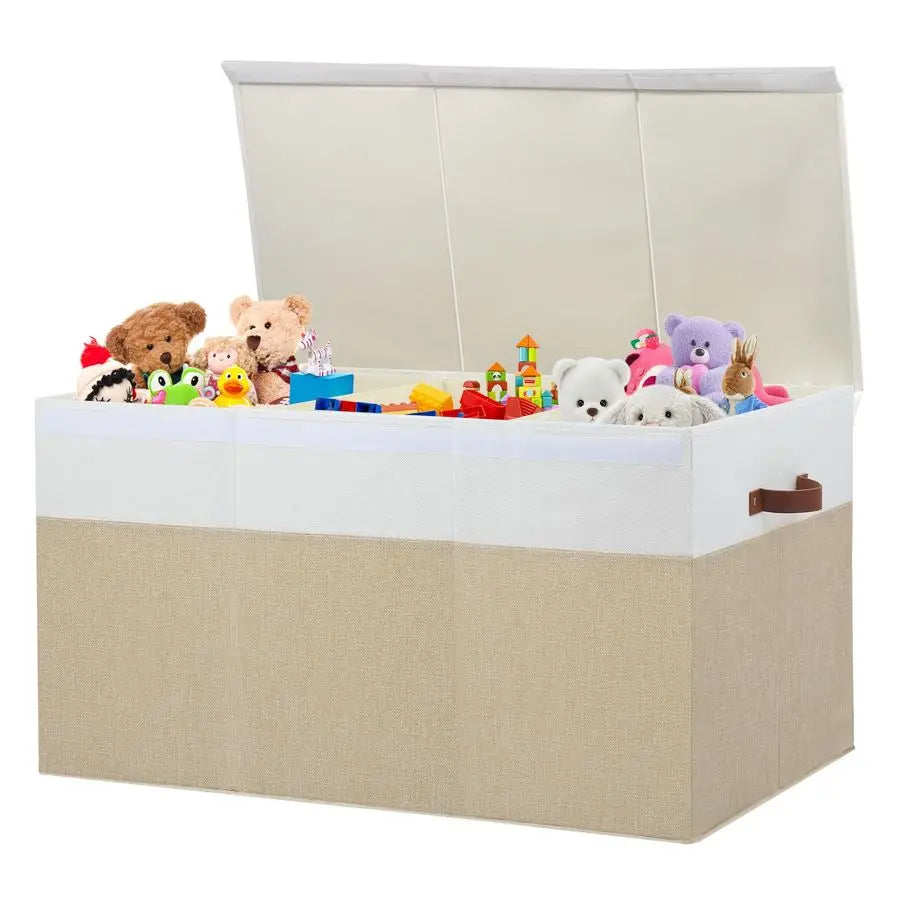Large Toy Storage Box with Lid, SturdyChest Bin Organizer