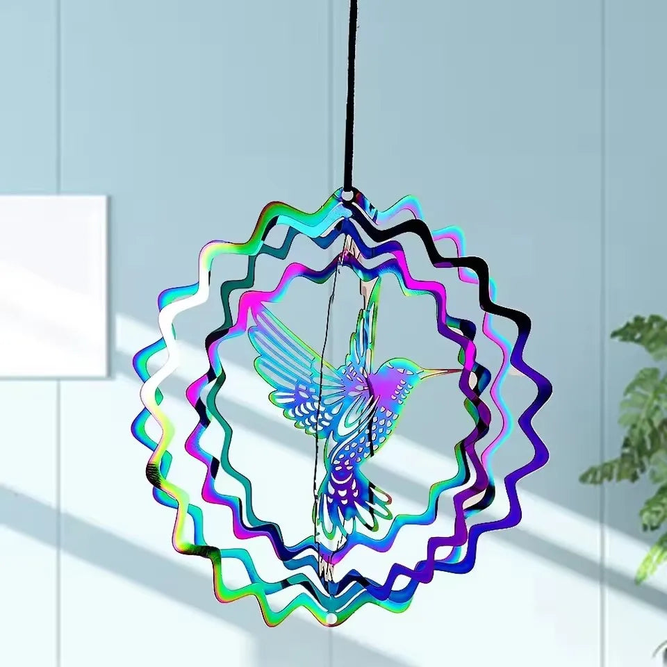 8pcs 3.9inch Colorful Wind Spinner 3D Stainless Steel